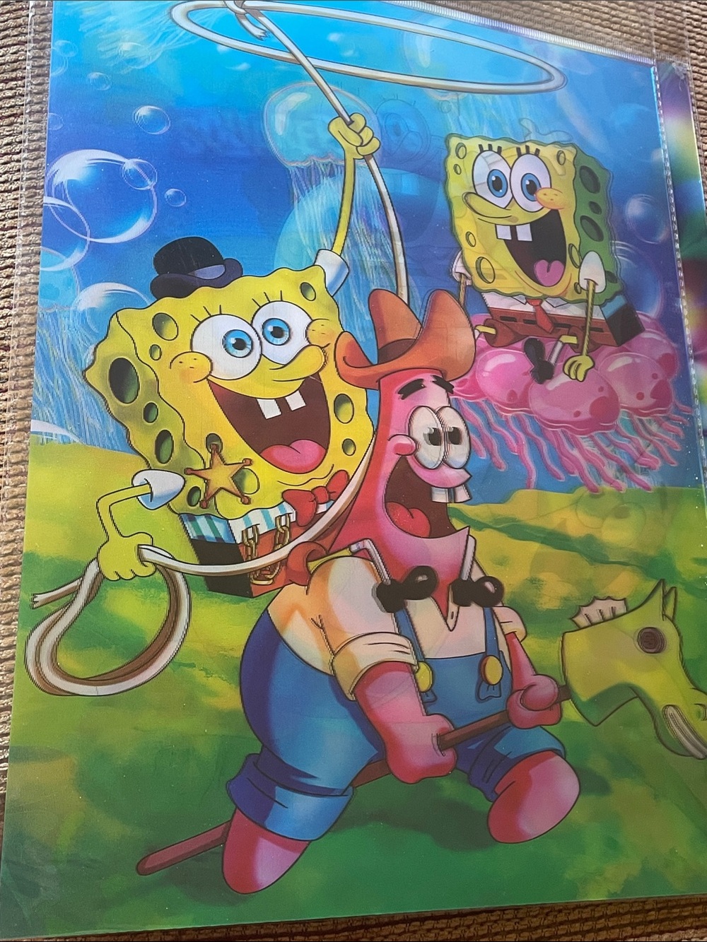 New 3D poster SpongeBob SquarePants Holographic poster with Patrick